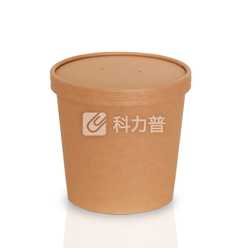 特美居 一次性汤桶圆形本色三层牛卡纸带盖汤碗25只装780ml加厚防烫防水防油外卖打包饭盒粥碗餐具TMJ-885