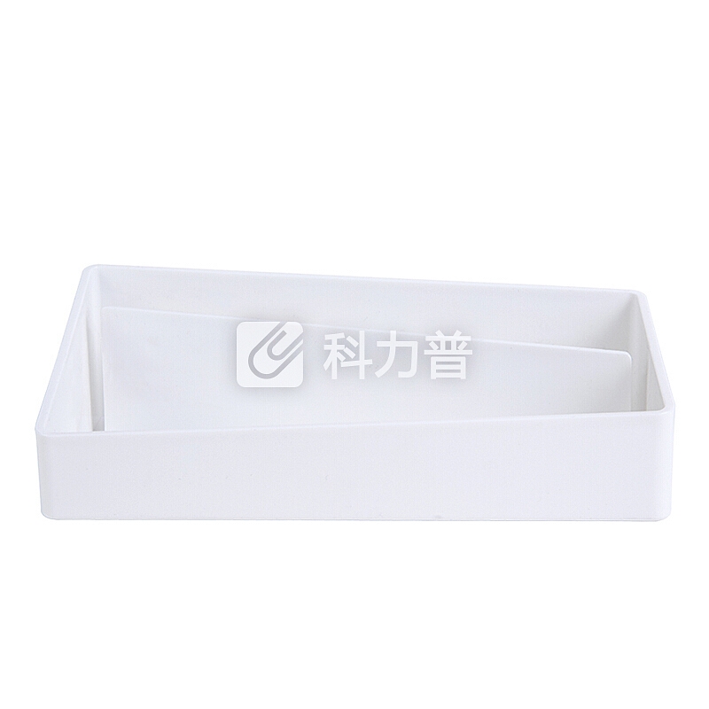 得力(deli)乐素时尚2格桌面收纳盒 多功能笔筒小物件收纳 白色8910