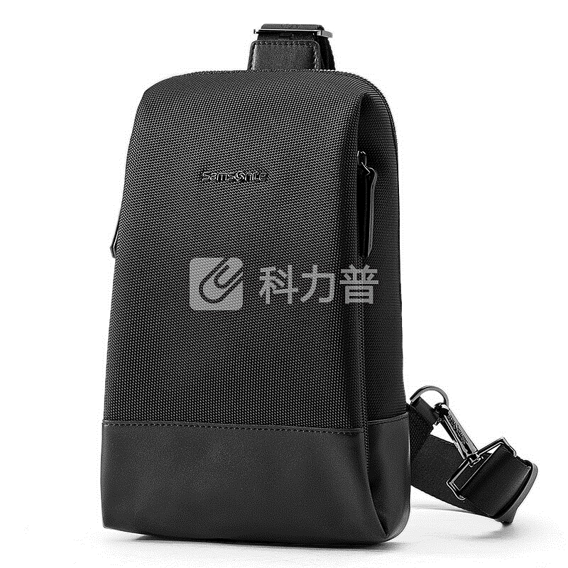 新秀丽 Samsonite Samsonite/新秀丽男士胸包时尚休闲单肩包配皮户外运动包斜挎包45Q黑色