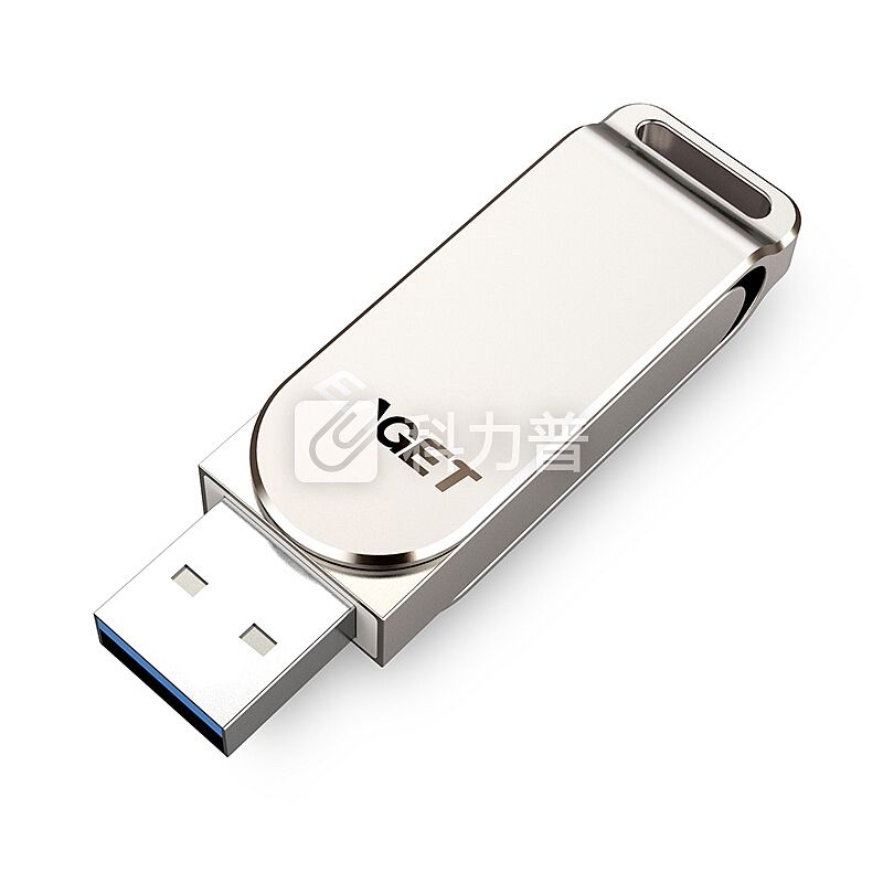 忆捷(EAGET)128GB USB3.0 U盘 F60高速全金属360度旋转车载优盘珍珠镍色