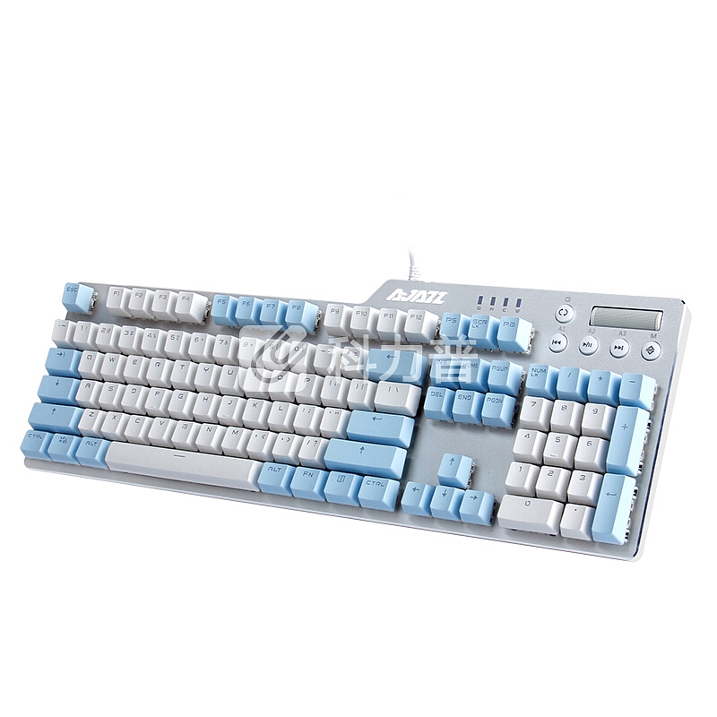 黑爵(ajazz)刺客Ⅱ合金机械键盘ak35i pbt版 蓝白色 青轴 游戏 背光