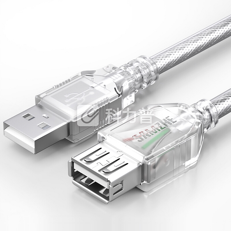 山泽(SAMZHE)USB延长线usb2.0高速传输数据线 公对母 AM/AF U盘鼠标键盘加长线 透明白5米UK-505