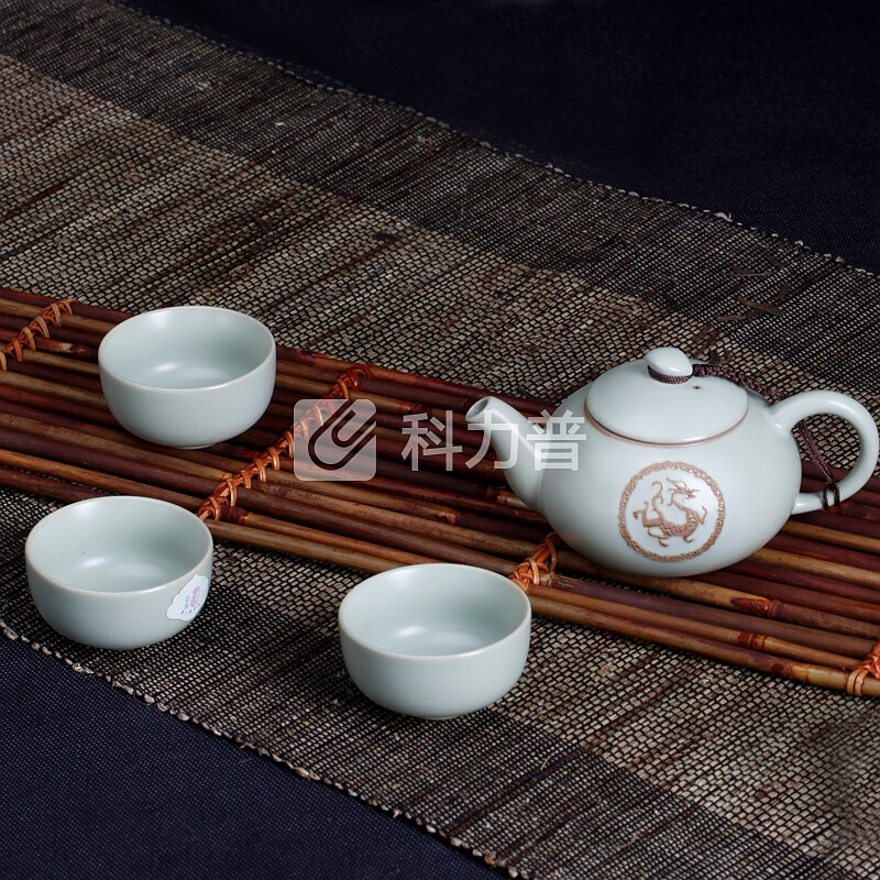 东道 东道 汝窑茶具送礼整套茶具套装汝瓷开片可养一壶三杯