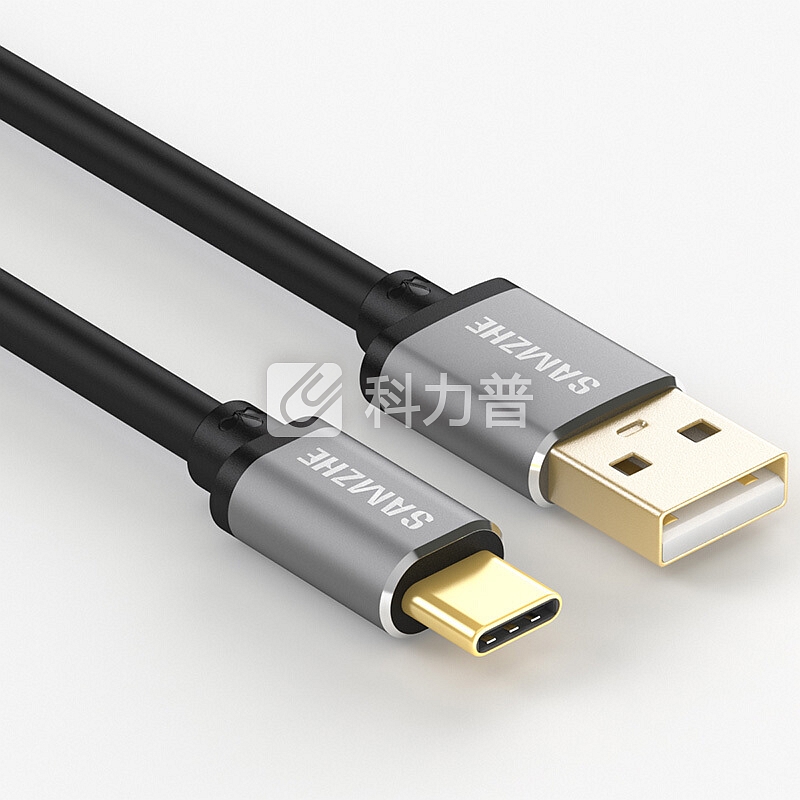 山泽 Type-c数据线 安卓手机充电器线 铝合金电源线头 支持华为Mate20Pro/P20 小米8SE/6x 1米 黑色