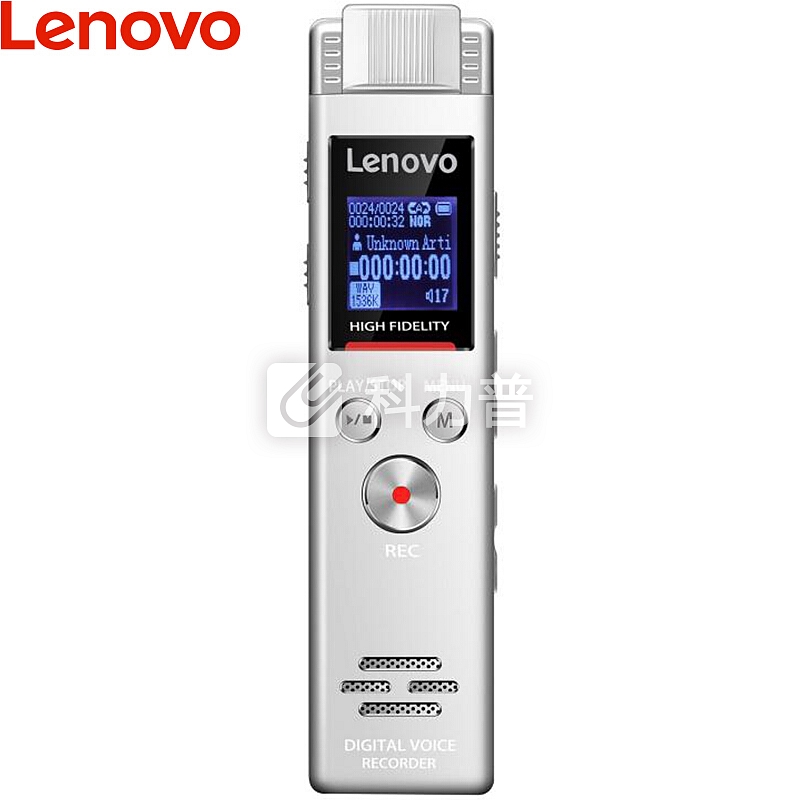 lenovo/联想 录音笔 专业线性PCM高清无损录音一键开机时间戳T-MARK书签 学习商务会议采访B613 16G白色