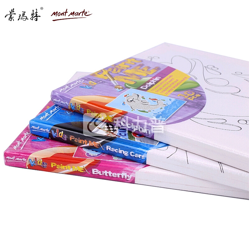 澳洲蒙玛特 Mont Marte 儿童涂鸦填色描线图画框 6色DIY丙烯颜料画框套装 海豚 MMKC2002