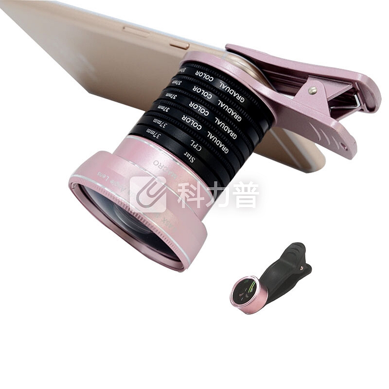 KYOTSU景胜 手机镜头 广角微距鱼眼九合一苹果iphone华为小米通用自拍照相单反外置摄像头玫瑰金