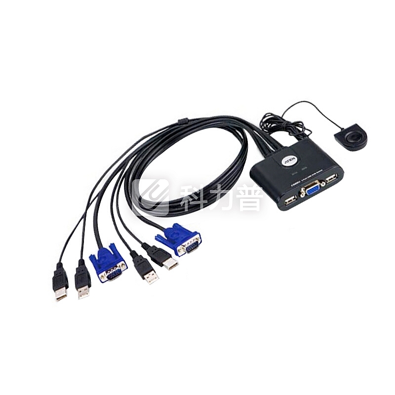 ATEN宏正多电脑KVM切换器2口usb键鼠共享器 2进1出VGA切换器CS22U