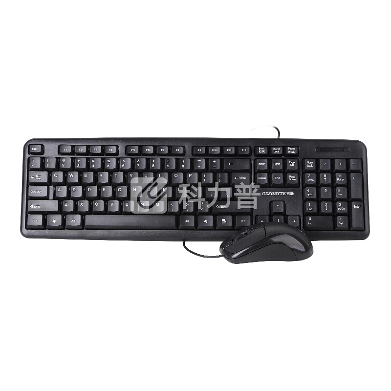 吉选(GESOBYTE)KM810 PU有线键鼠套装 PS2圆口键盘 USB鼠标 键盘鼠标套装 黑色