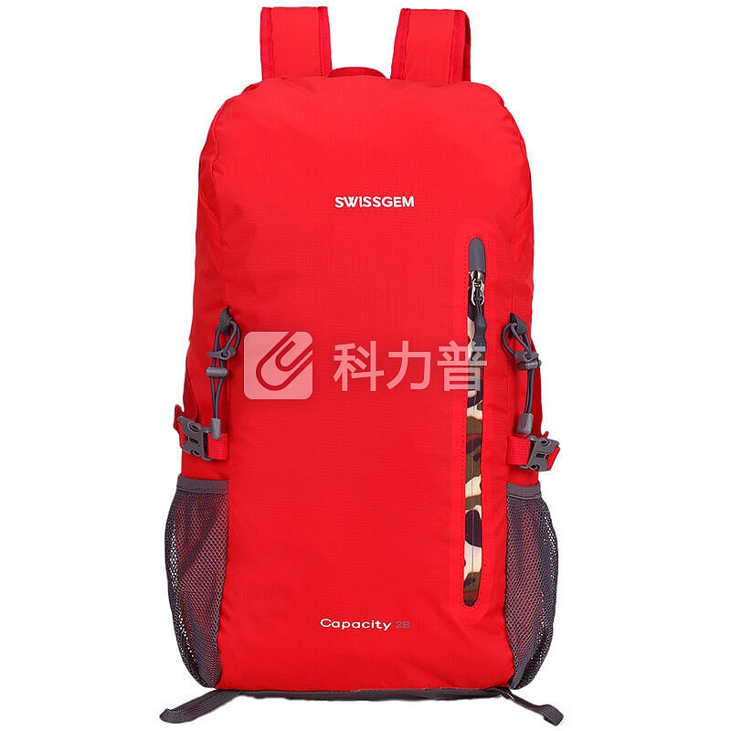 SVVISSGEM SVVISSGEM 双肩包男女 14英寸双肩电脑包 大容量时尚休闲旅行包背包户外登山包28L SA-9831 红色