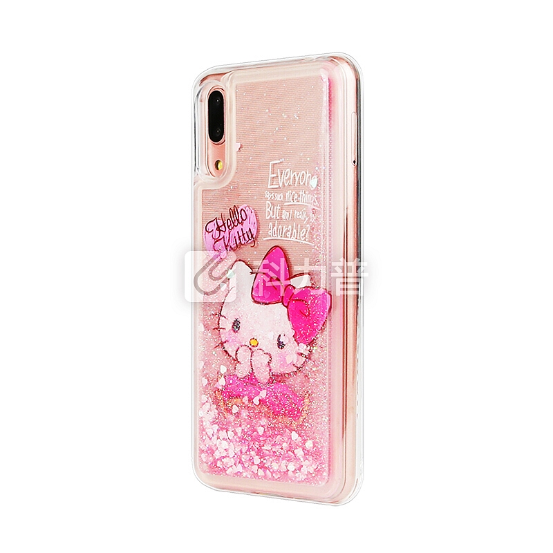 X-doria HelloKitty 华为P20手机壳 网红同款流沙防摔全包硅胶软壳保护套 流光妩媚凯蒂猫