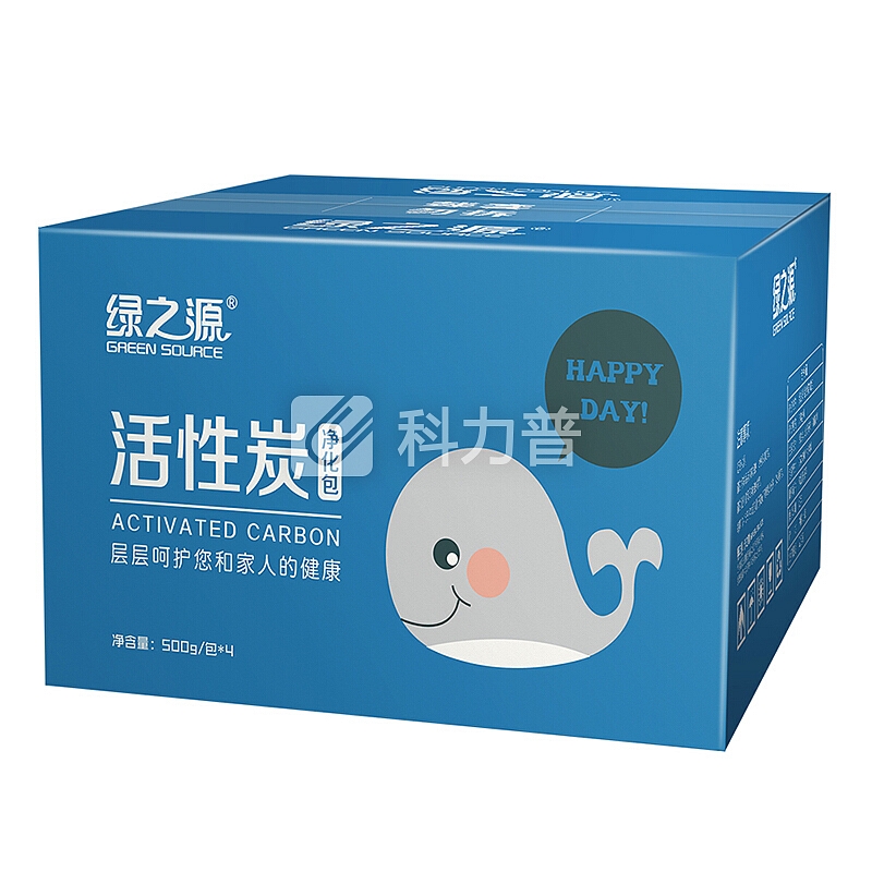 绿之源 活性炭卡通净化包500g*4袋 新房母婴房装修去除甲醛清除剂装饰碳包纯色组合