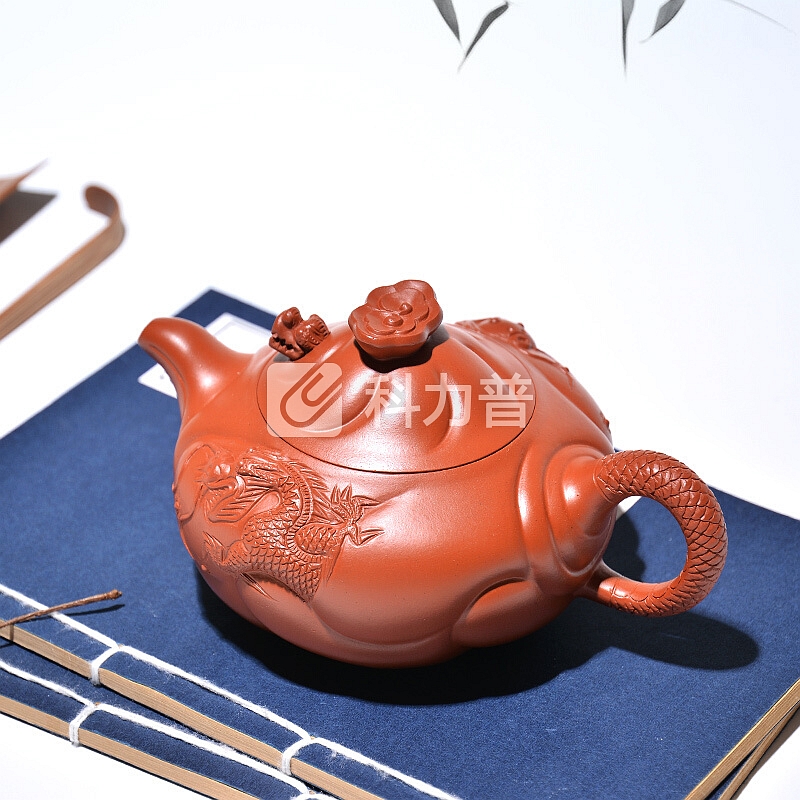 吉羊 jiyang 吉羊 宜兴紫砂壶纯全手工茶壶名家茶具泡茶壶 原矿朱泥鱼化龙壶260ml