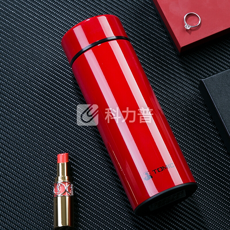 特美刻(TOMIC)保温杯 男银制内胆银杯不锈钢水杯子泡茶杯 999纯银高档水杯礼品雪花银杯子 1BBS1260 亮红色