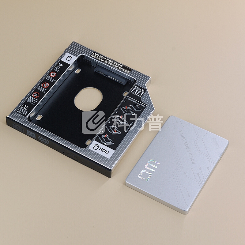大迈(DM) 笔记本光驱位硬盘托架 SATA硬盘支架盒 适用于SSD固态硬盘 DW127S通用款 厚度 12.7mm