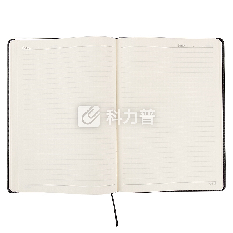 得力(deli)16K112张大号商务皮面本 基础款办公记事本笔记本子 黑色3161