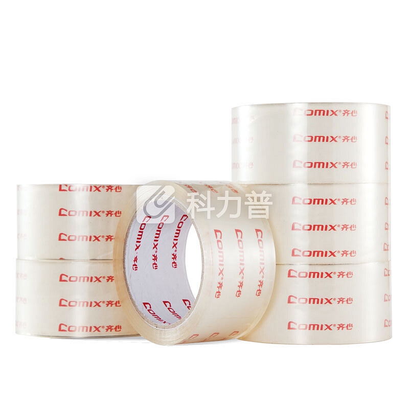 齐心(COMIX)6卷装55mm*80y(73.2米) 高透明胶带 宽封箱胶带 办公文具JT5508-6