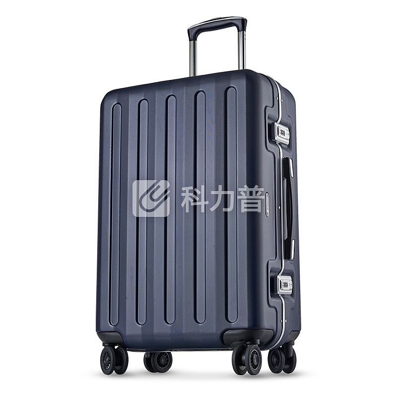 爱可乐(Echolac)铝框拉杆箱 防刮双TSA密码锁行李箱 双排8轮旅行箱PCT008E深蓝色20英寸
