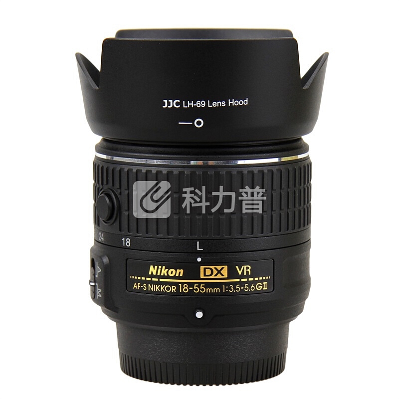 JJC LH-69 相机遮光罩 尼康D5500 D5300 D3300 D3200套机AF-S DX 18-55mm VR II二代镜头遮光罩 替代HB-69