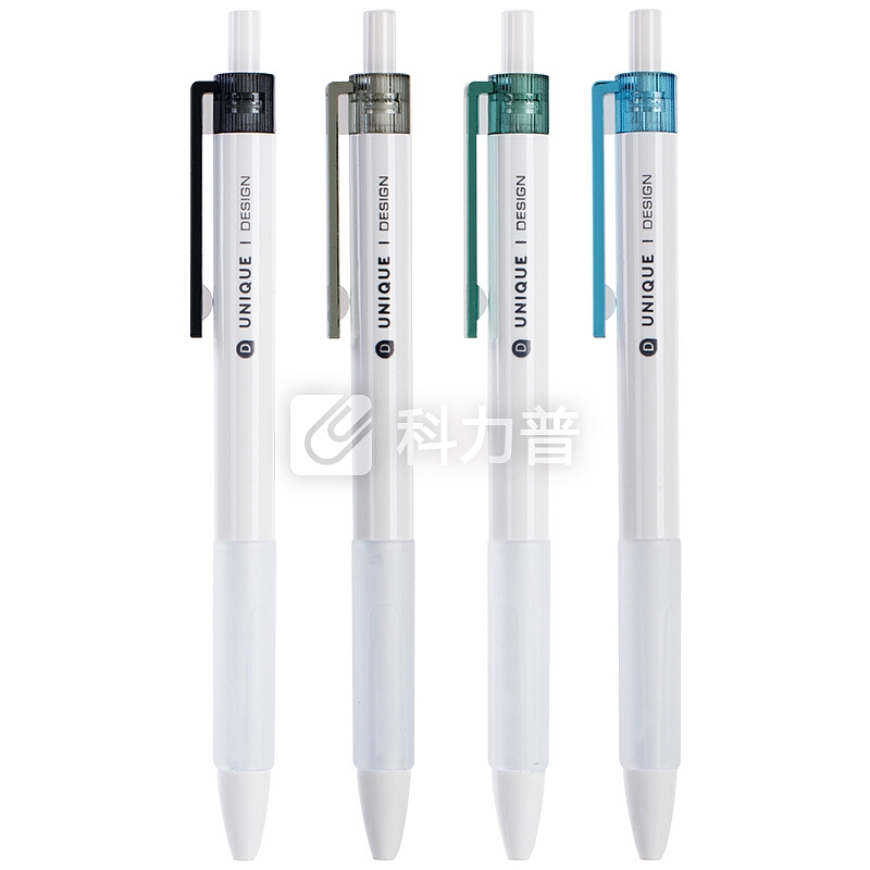 得力(deli)素印象0.5mm按动黑色中性笔 子弹头水性签字笔 12支/盒A065B-01
