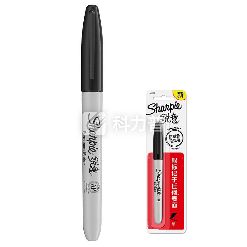 锐意(Sharpie)马克笔/记号笔 细黑 吸塑装 美国进口防褪色学生手绘漫画设计文具
