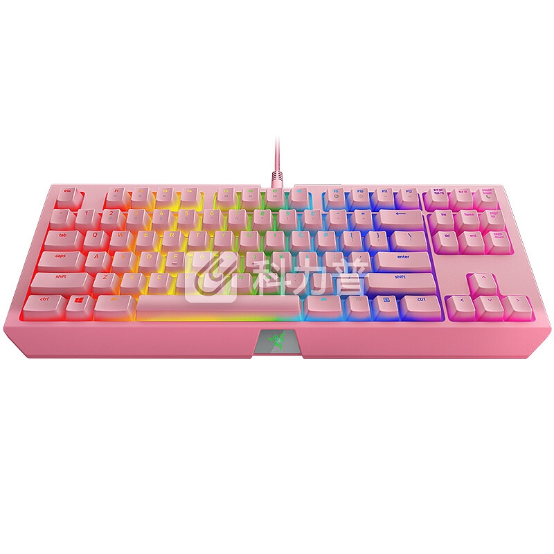 雷蛇(Razer)黑寡妇蜘蛛竞技幻彩版V2-粉晶 绿轴 电竞游戏机械键盘 RGB背光 绝地求生吃鸡键盘