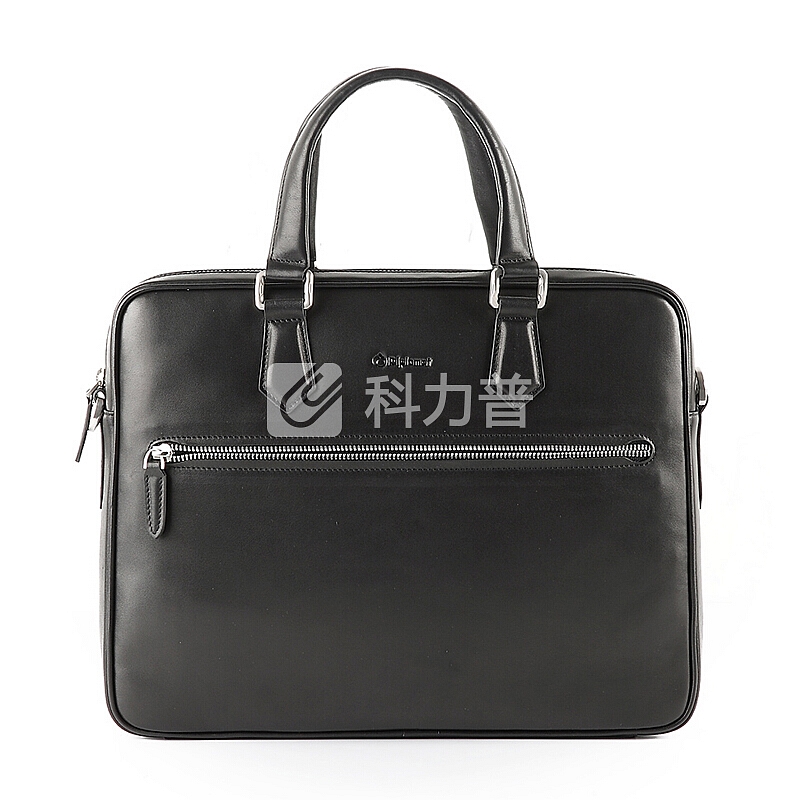 外交官DL-1703F 休闲时尚商务手提包 男女公事包 大容量中性公文包 英伦男包 皮包 黑色