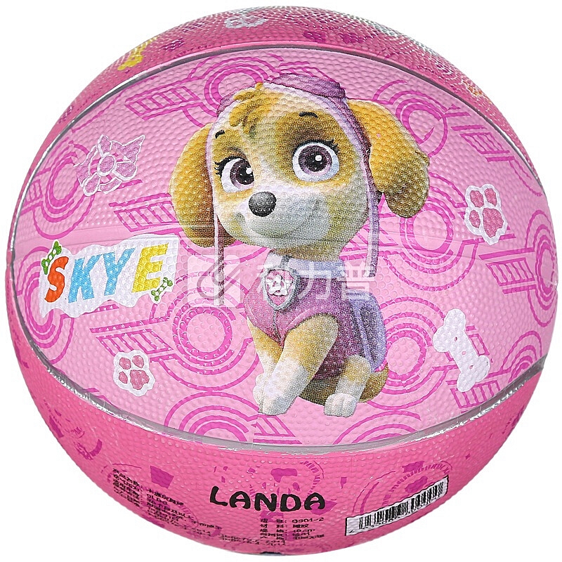 汪汪队立大功(PAW PATROL)儿童玩具球 宝宝拍拍球男孩橡胶小篮球 充气皮球幼儿运动玩具 天天3号粉色B301-2