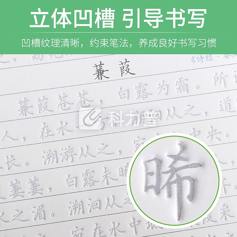 绍泽文化 初中生凹槽练字帖 必背古诗词 楷书练习本 3本装
