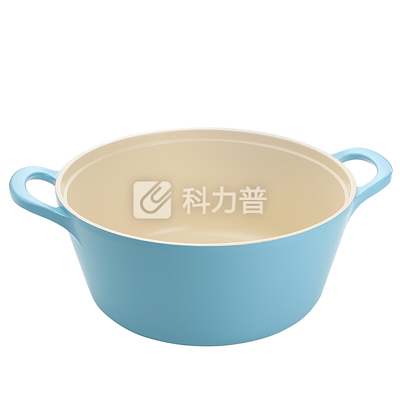 Neoflam Retro大容量双耳陶瓷煲汤锅炖锅不粘锅 可煮火锅 EC-RD-C22-B薄荷蓝22CM
