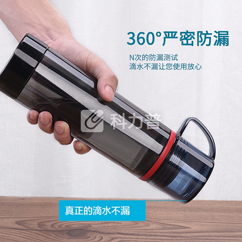 绿珠lvzhu 玻璃杯双层 防烫抗摔塑玻杯 创意便携商务大容量男女士学生 办公泡茶水杯子PB1301典雅红 500ml