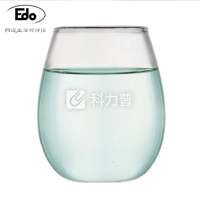 Edo Edo 耐热玻璃水杯 家用高温耐热 办公透明玻璃咖啡果汁饮料花茶杯—350ML