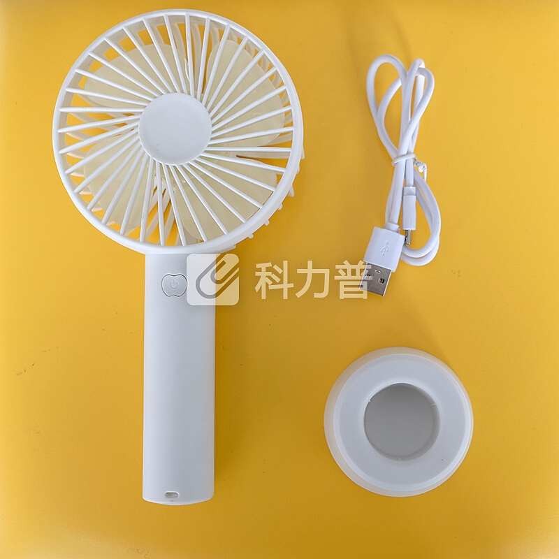 意尔嫚 意尔嫚 手持迷你小风扇 USB可充电风扇 办公室台式桌面学生宿舍静音大风力小电扇 白色