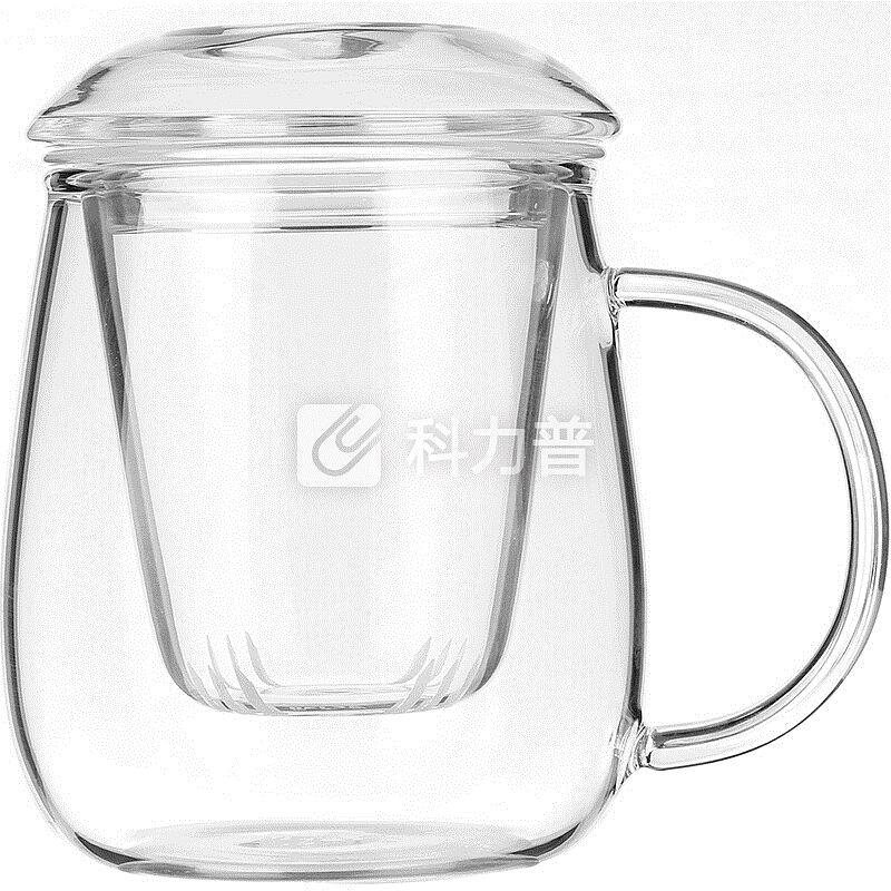 物生物/RELEA 玻璃杯 耐热保温过滤泡茶水杯子 蘑菇杯白色恒温宝套装