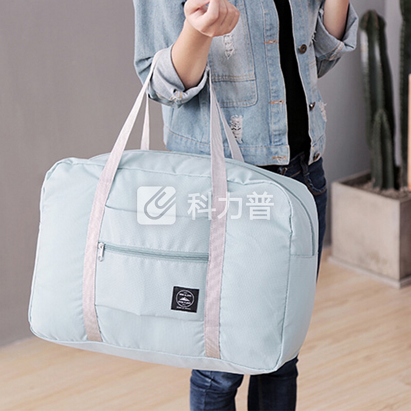 柯锐迩 可折叠收纳袋 出差旅行大容量拉杆箱整理袋手提购物包加厚行李收纳包 便携单肩搬家袋浅蓝