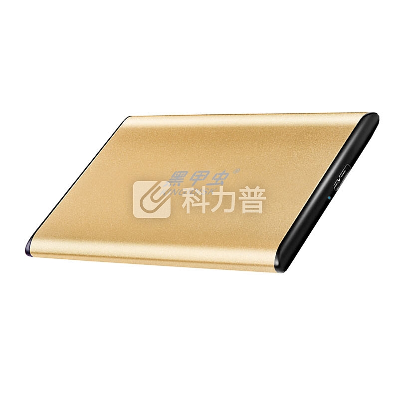黑甲虫 (KINGIDISK) 1TB USB3.0 移动硬盘 SLIM系列 2.5英寸 中国金 9.5mm金属纤薄机身 抗震抗压 SLIM100