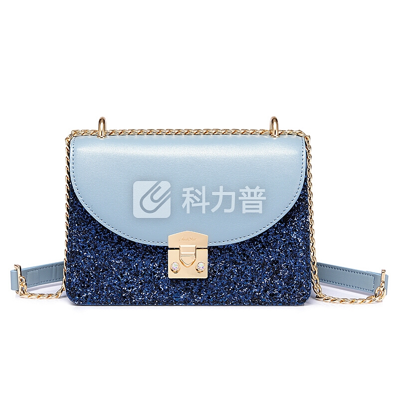 欧时纳 JUST STAR 包包女包钻饰锁扣小方包璀璨亮片手提包女士单肩包 110深海蓝