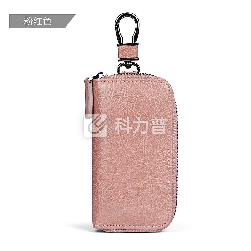 克路驰(CLUCI)钥匙包多功能钥匙扣牛皮韩版女汽车钥匙包CWJD7182031粉红色