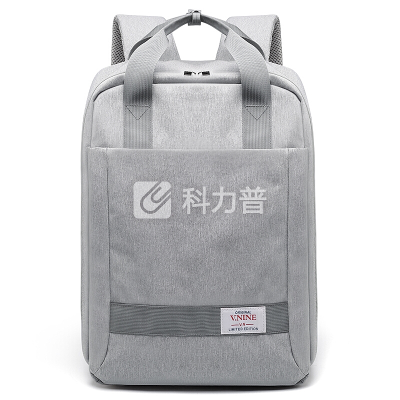 第九城(V.NINE) 双肩包男士电脑包13/14/15.6英寸商务休闲大容量旅行背包防水书包 VD7BV33913J 灰色