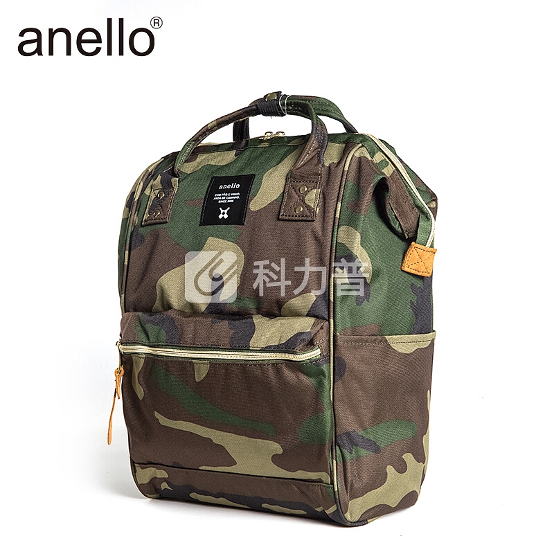 日本anello 日本ins潮风男女轻量双肩背包中号书包B0193A深色迷彩