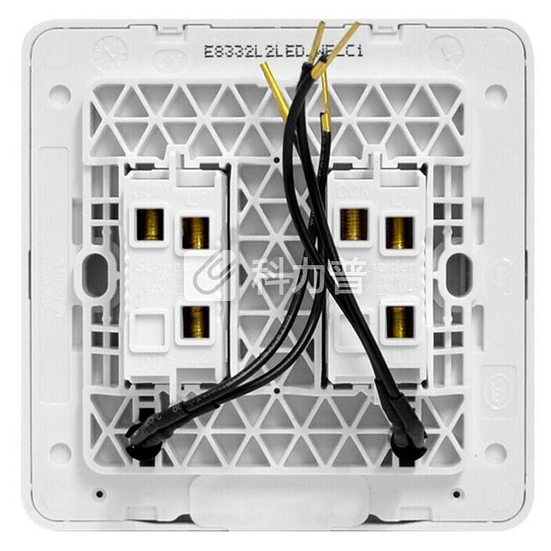 施耐德电气(Schneider Electric)开关插座 开关面板 带LED灯双开双控开关16A 绎尚系列 年轮褐色