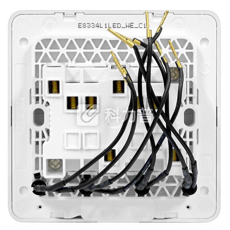 施耐德电气(Schneider Electric)开关插座 开关面板 带LED灯四开双控开关16A 绎尚系列 年轮褐色