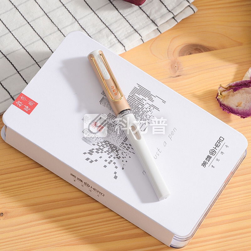 英雄(HERO)368美人鱼 粉色 EF+F双尖薄厚片 都市时尚办公学生练字钢笔签字笔(赠10*墨囊)铱金礼盒套装