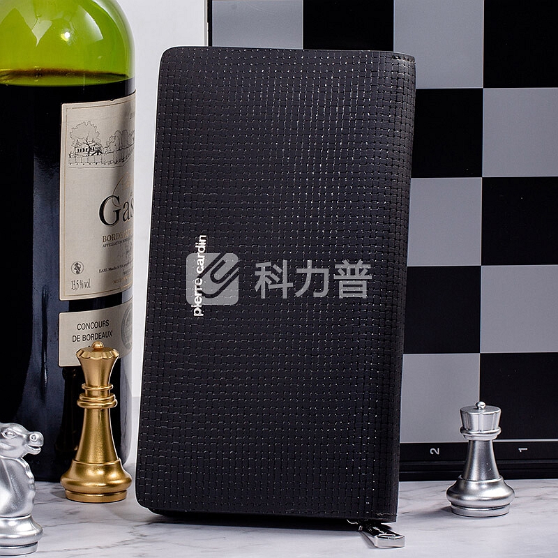 皮尔卡丹(pierre cardin)手包男士长款牛皮手拿包礼盒男包P5C406066-16A 黑色