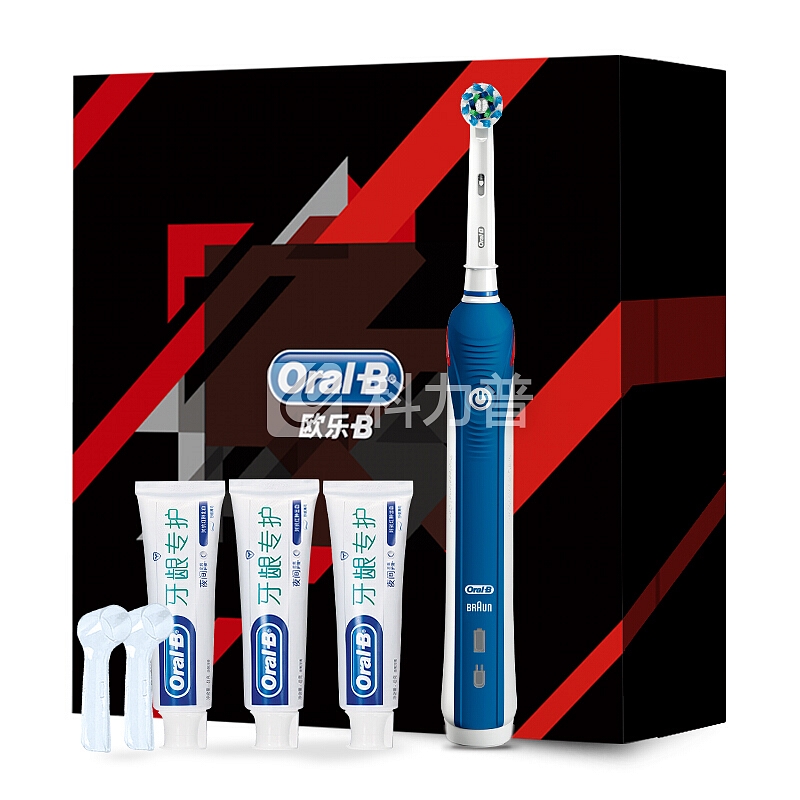 欧乐B(Oralb)电动牙刷 成人3D声波震动牙刷 清除牙渍 P4000 节日礼盒 德国进口 博朗精工
