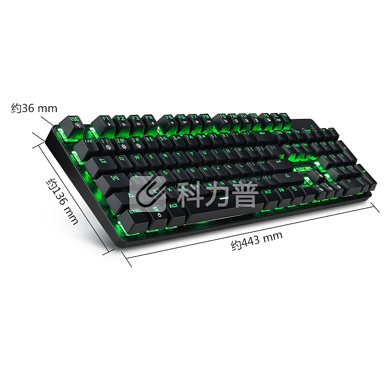 赛德斯(Sades)烽影 单色背光金属游戏机械键盘 电脑USB家用外设发光跑马灯有线吃鸡键盘(黑色绿光 青轴)
