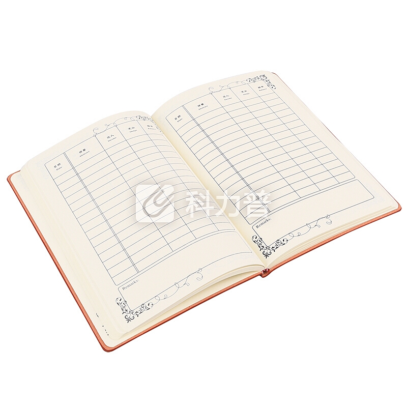正彩(ZNCI)A5/100张皮面记账本家庭理财笔记本懒人现金日记帐本办公财务明细账手帐本 4343棕色