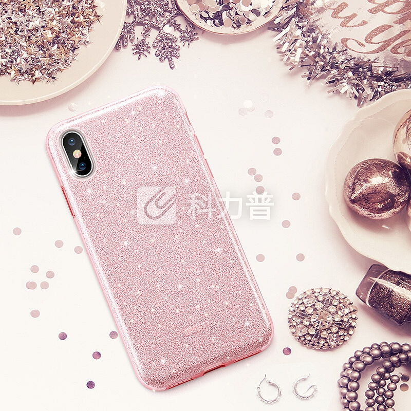 亿色(ESR) iPhonex手机壳/保护套创意个性防摔潮牌 苹果x手机壳闪粉发亮buling网红女神款 彩妆系列-玫瑰金