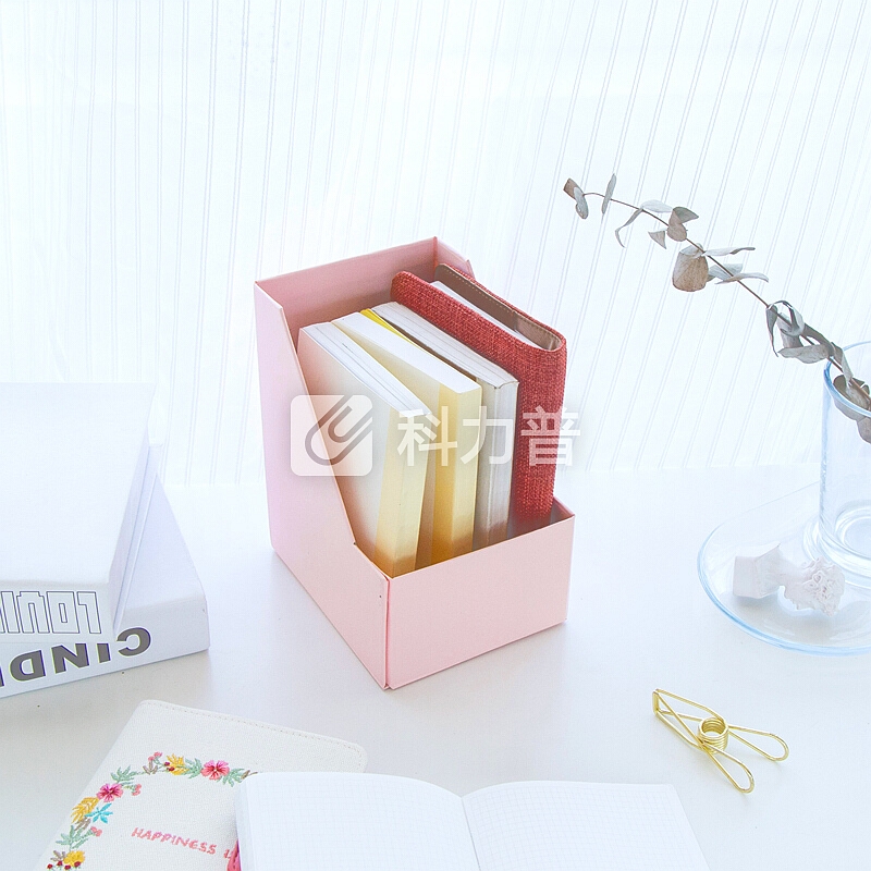 kinbor A6手帐本子收纳盒/文具和纸胶带整理盒子/化妆品收纳盒 浅粉DTB6683