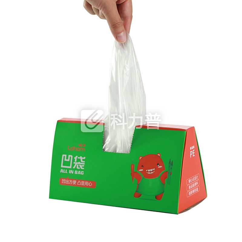啦哄 家用背心式加厚手提食品保鲜袋凹袋100只*2盒